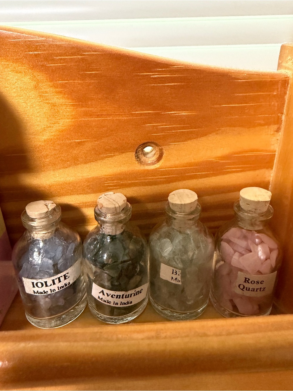 Set of 4 Decorative Gemstone Bottles